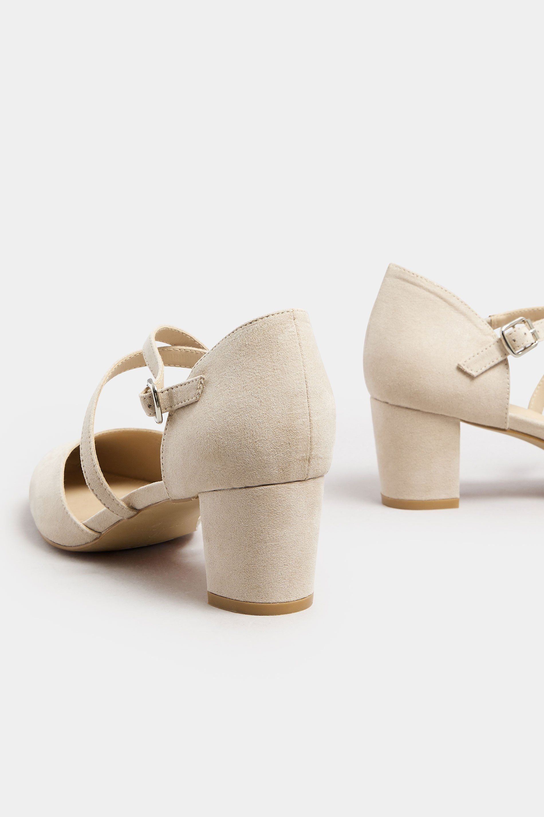 Long Tall Sally Long Tall Sally Women's Cross Strap Mary Jane Heels in Natural - 3