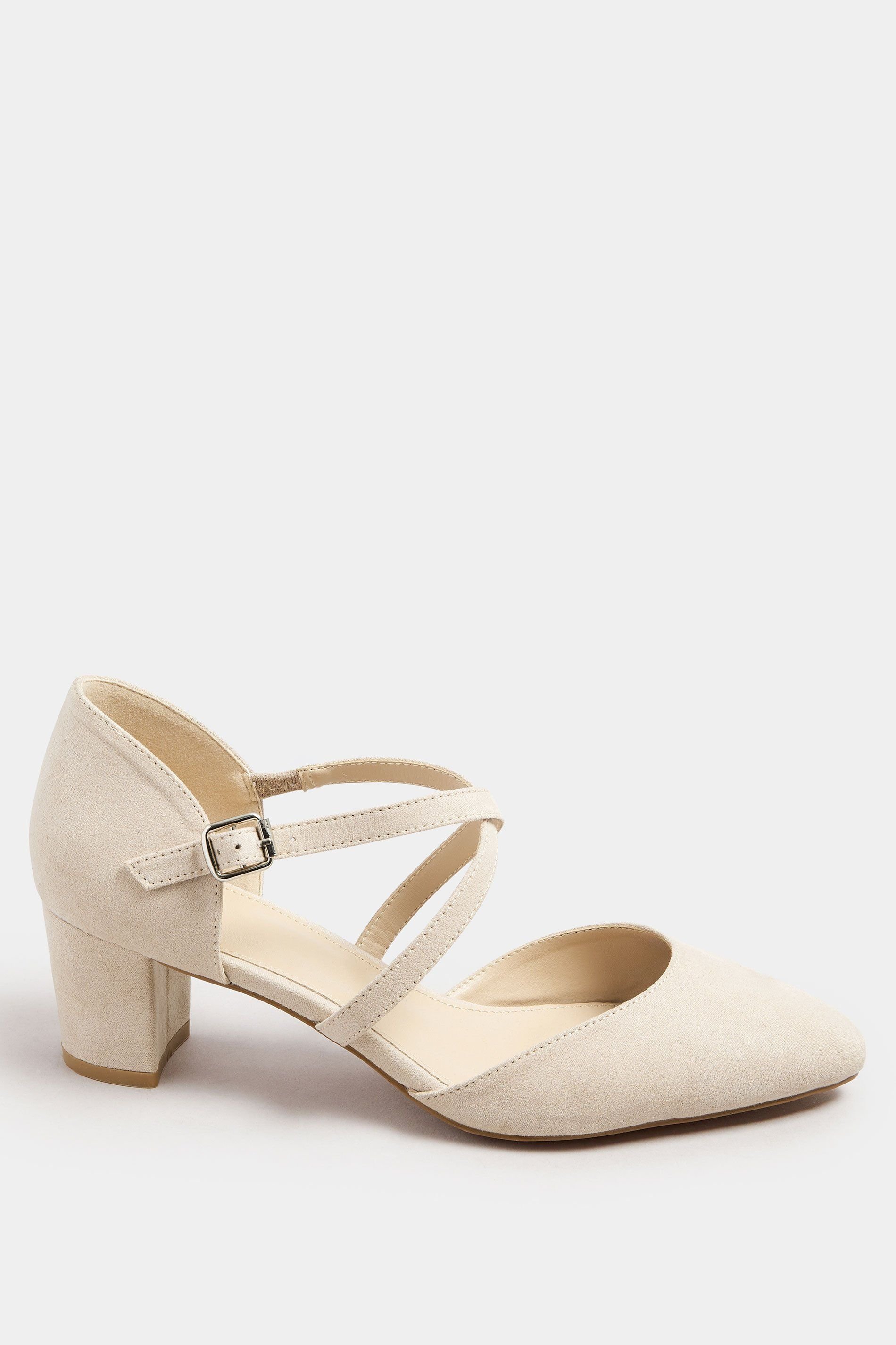 Long Tall Sally Long Tall Sally Women's Cross Strap Mary Jane Heels in Natural - 4