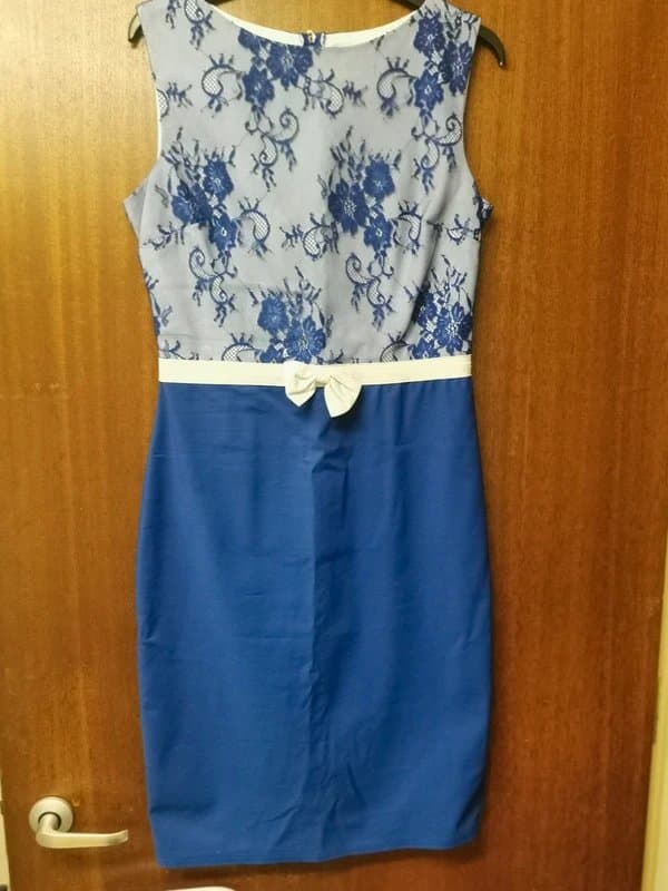 Paper Dolls Stunning Blue and White Lace Dress