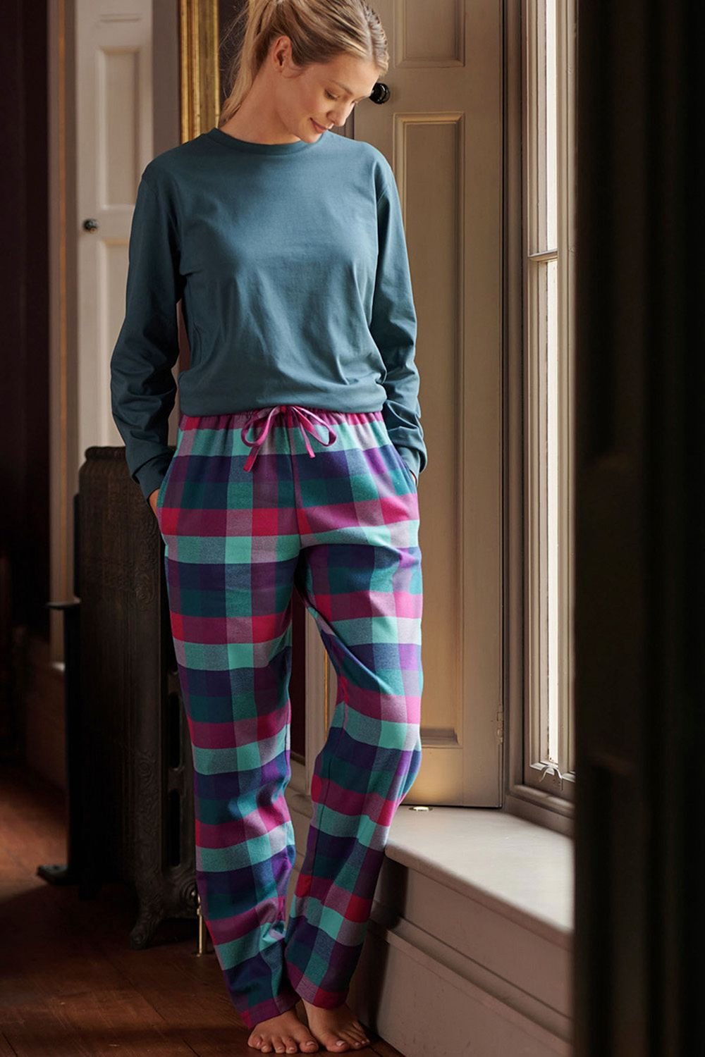 British Boxers British Boxers Women's 'Montrose' Check Brushed Cotton Pyjama Trousers - 2