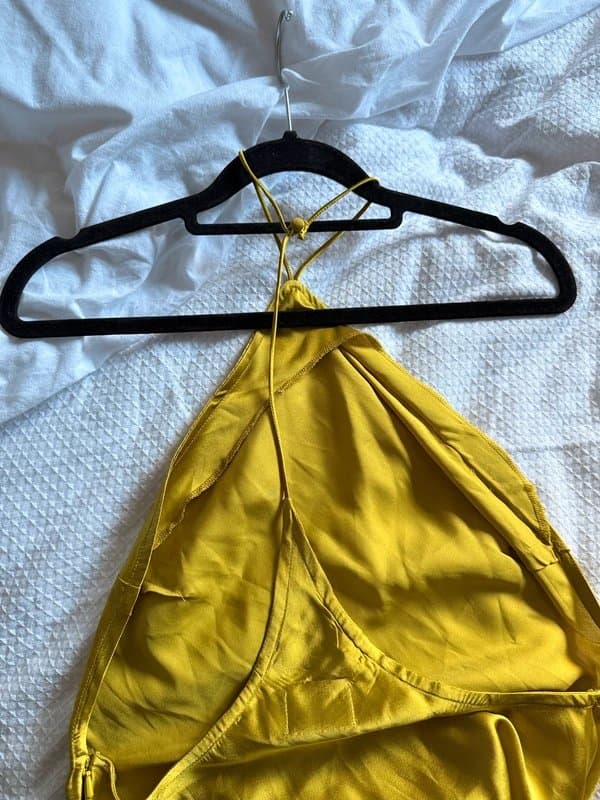 ASOS Asos Satin Halter Open Back Maxi Dress