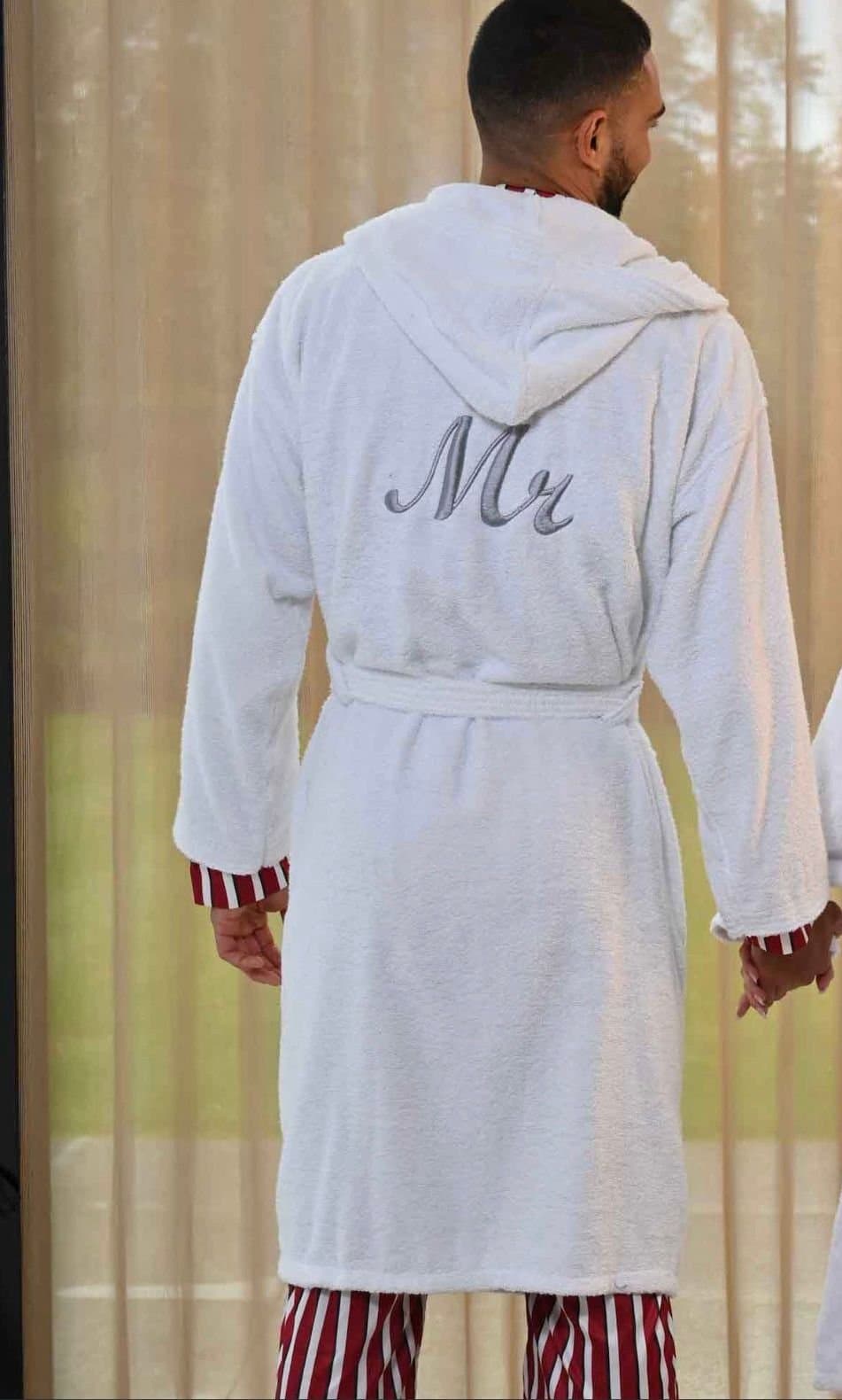 Lulabay Lulabay Men's Personalised MR Terry Towelling Robe in White