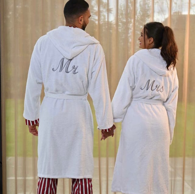 Lulabay Lulabay Men's Personalised MR Terry Towelling Robe in White - 2