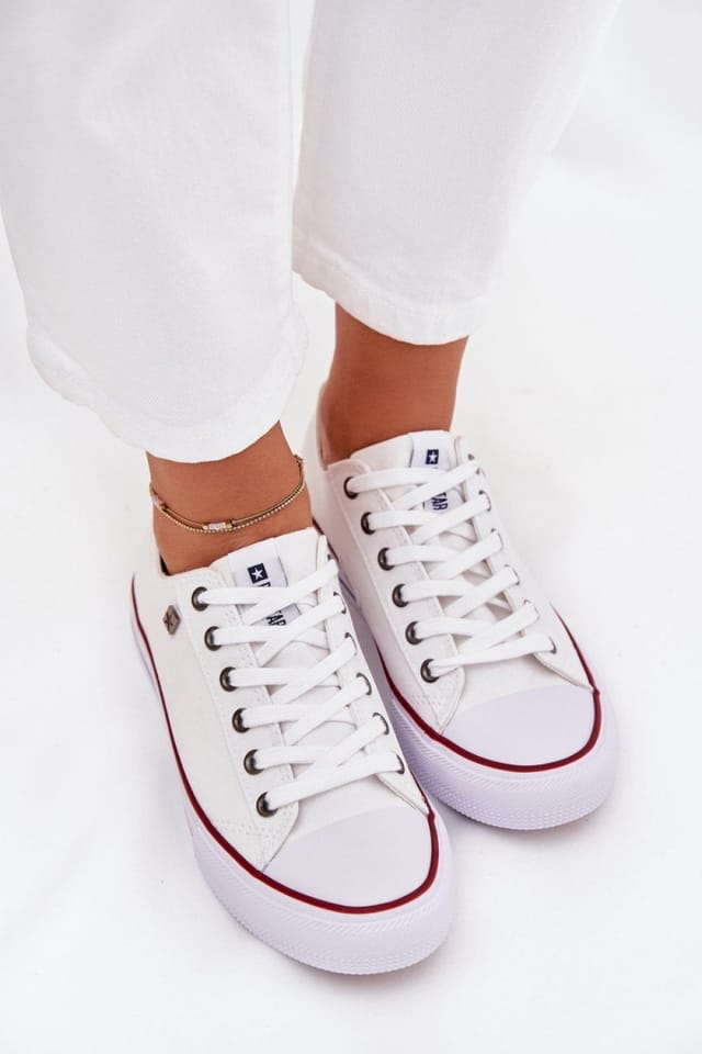 Love Lace Love Lace Women's Classic Low Cut Textile Sneakers with Rubber Sole Casual in White - 3