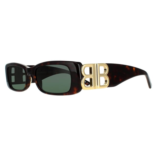 Balenciaga Balenciaga Women's Rectangle Dark Havana Green BB0096S in Brown - 2