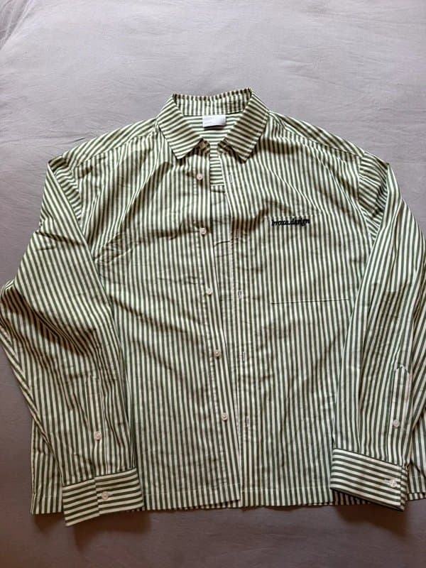 ASOS Design ASOS Design boxy oversized pinstripe shirt with pocket embroidery,