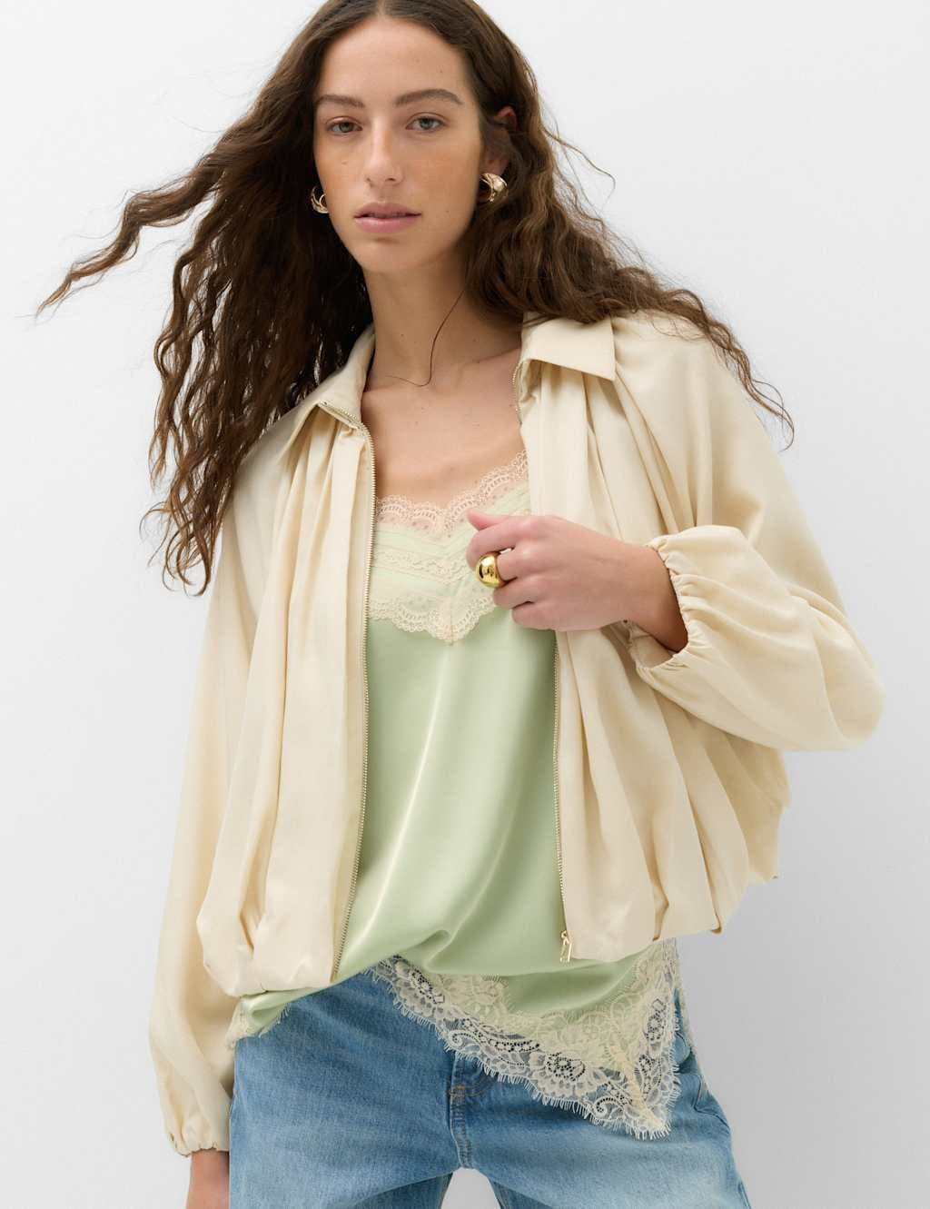 Marks & Spencer M&S Light Green Lace Trim Cami Top