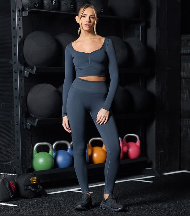 Gym King Women's Bright Blue Sculpt Long Sleeve Top Gym King New Look - 2