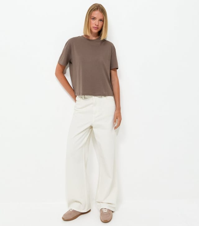 New Look Women's Light Brown Cotton Boxy Fit T-Shirt New Look - 3