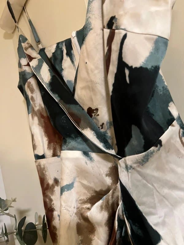 Never Fully Dressed Satin multi coloured strap it dress size 14