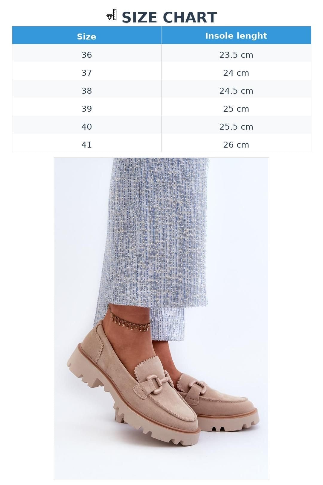 Love Lace Love Lace Women's Natural Suede Loafers with Decorative Front Flat Heel Slip On in Beige - 4