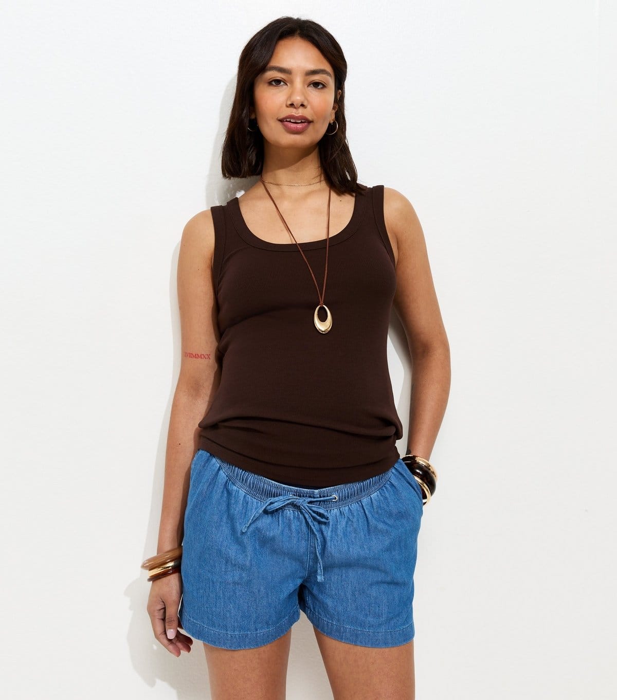 New Look Blue Maternity Drawstring Waist Shorts