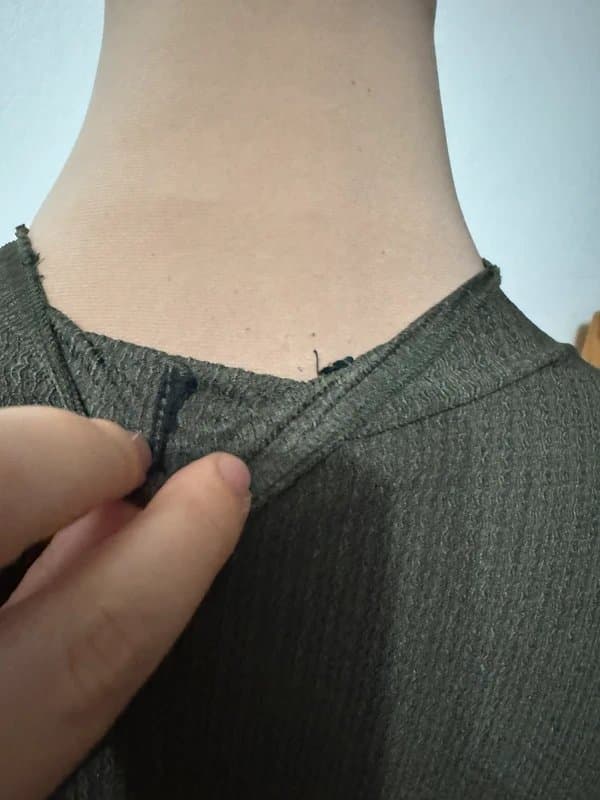 ASOS Design mini dress long sleeve flared stretch textured casual wear size M dark khaki