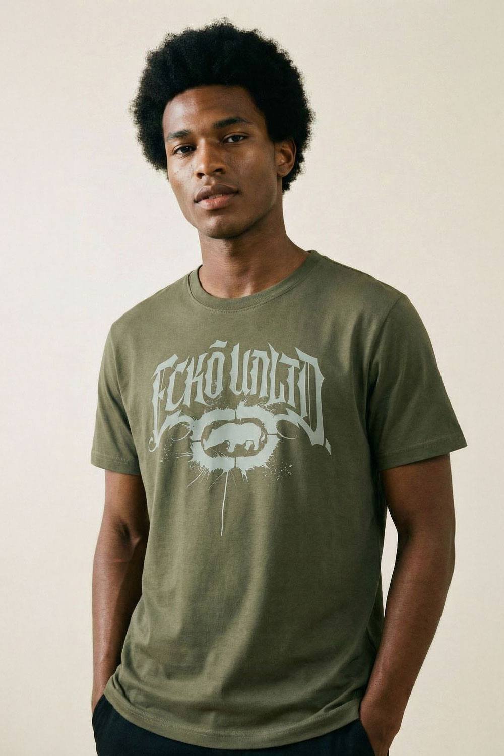 Ecko Untld. Ecko Untld. Men's Gothic Graffiti T-Shirt in Olive - 3