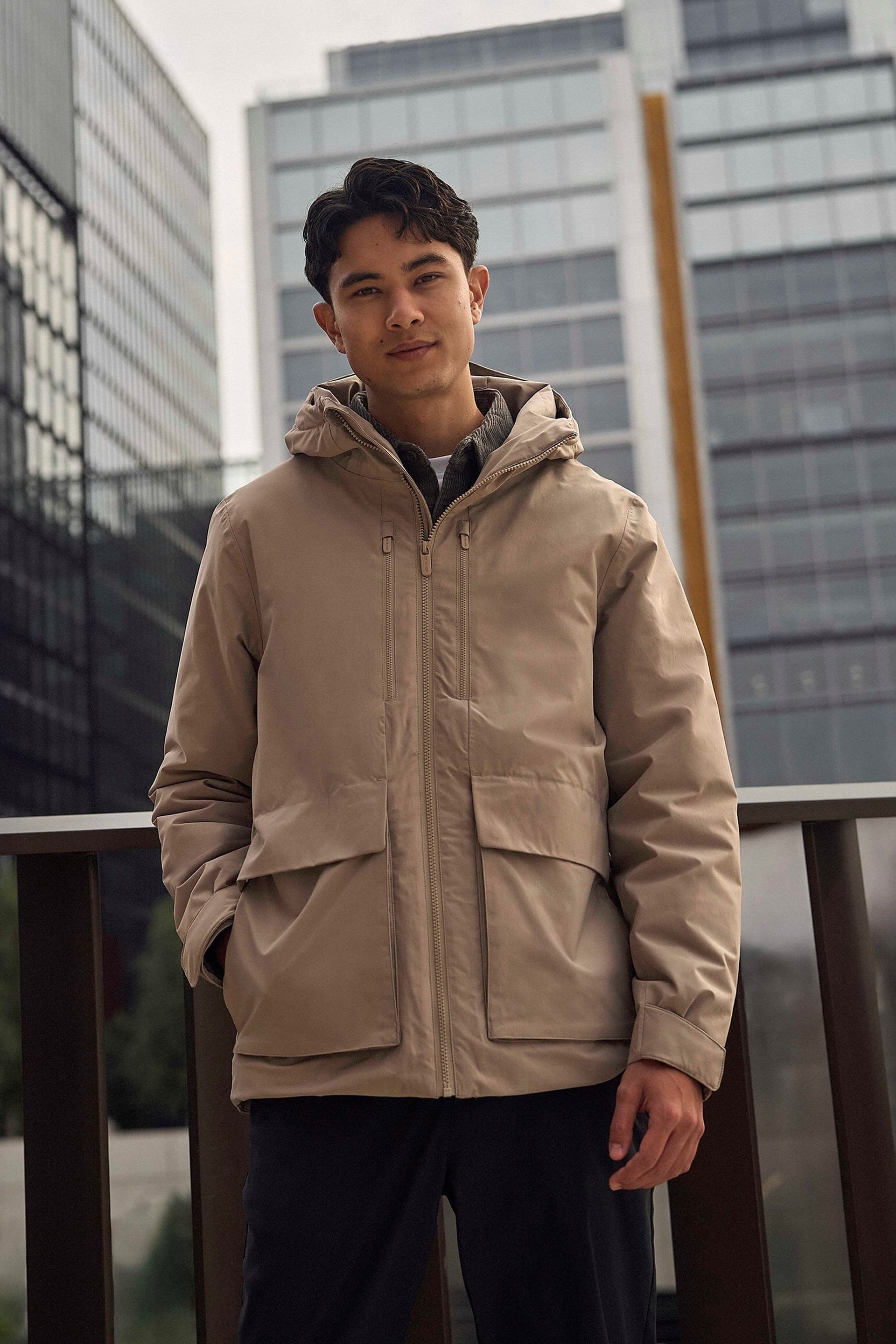 Animal Animal Men's 'Hague' Warm Comfortable Lightweight Padded Full Zip Outdoor Jacket in Beige