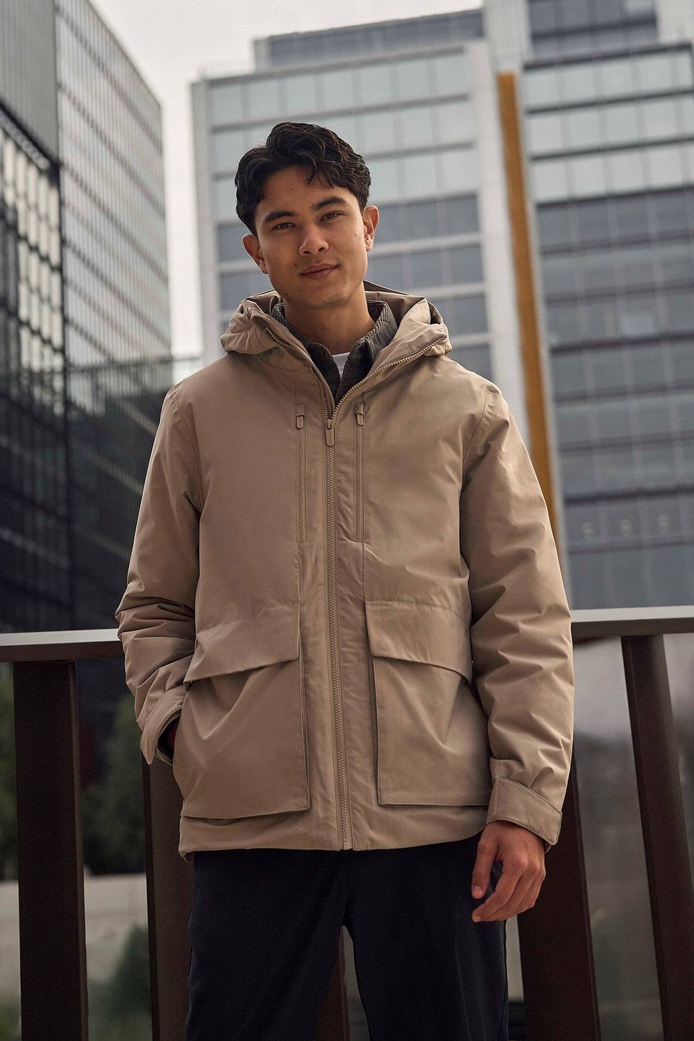 Animal Animal Men's 'Hague' Warm Comfortable Lightweight Padded Full Zip Outdoor Jacket in Beige - 4