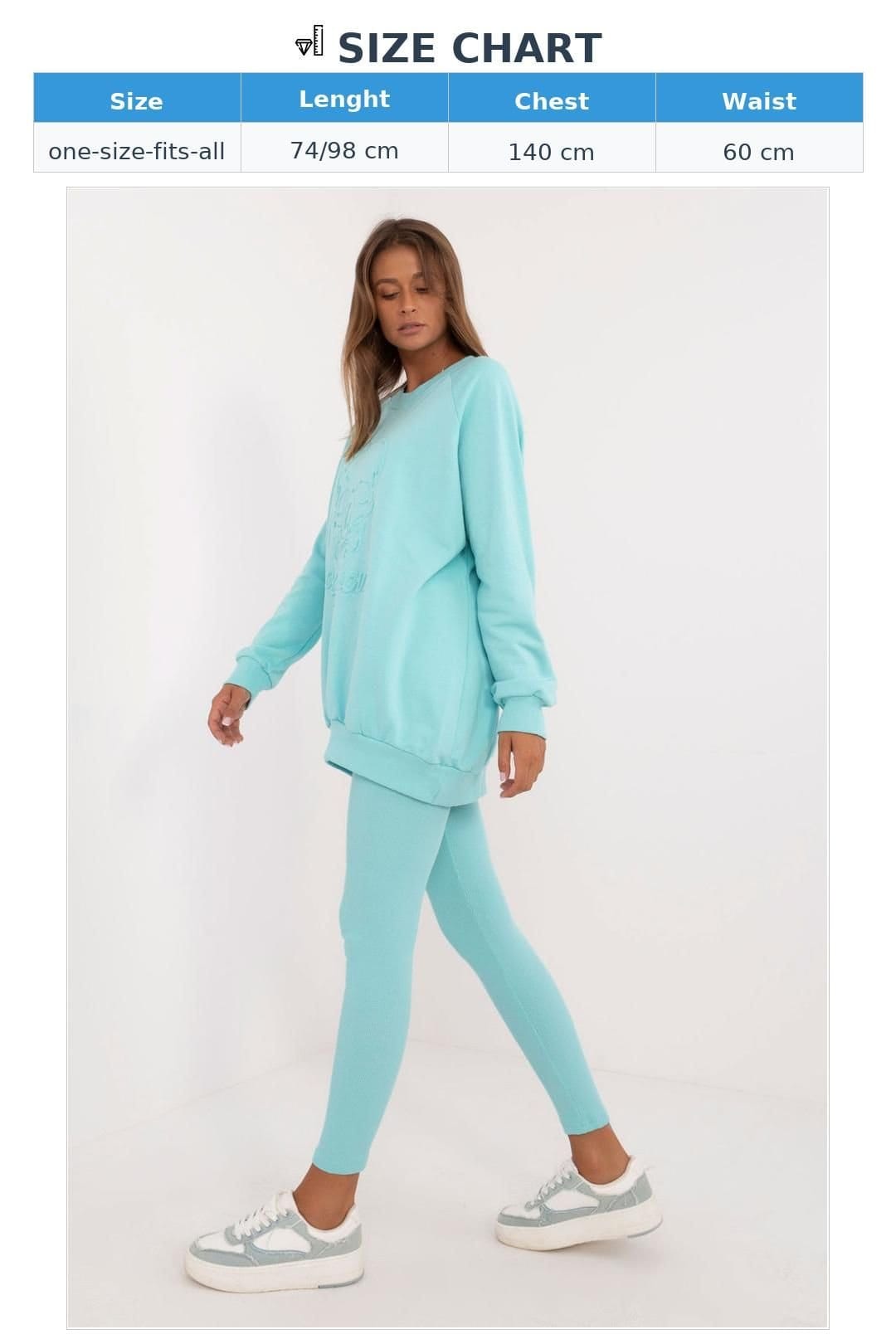 Love Lace Love Lace Women's Cotton Elastane Leggings Sweatshirt Set in Green - 4