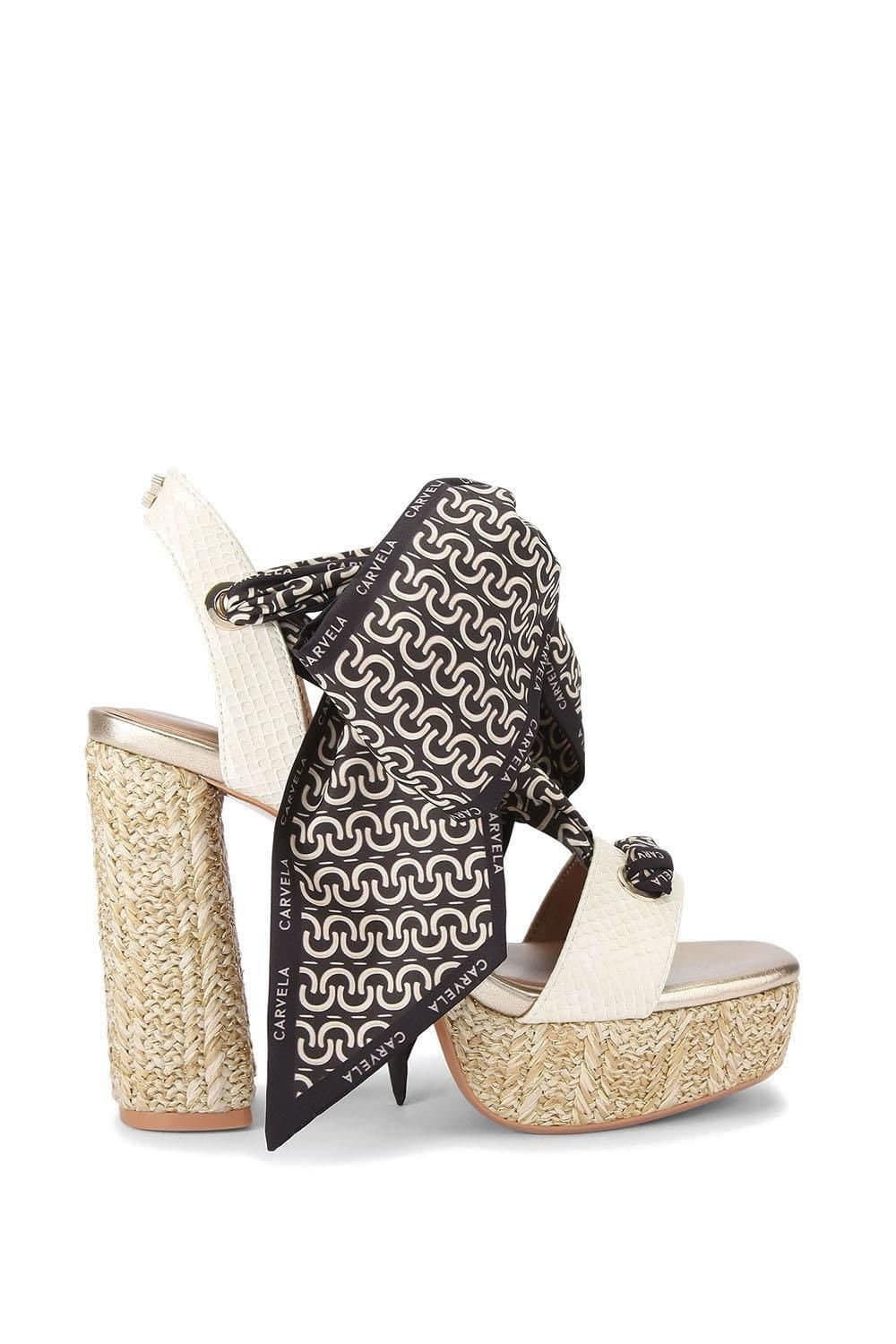 Carvela Carvela Women's 'Sorrento Scarf Platform' Sandals in Cream