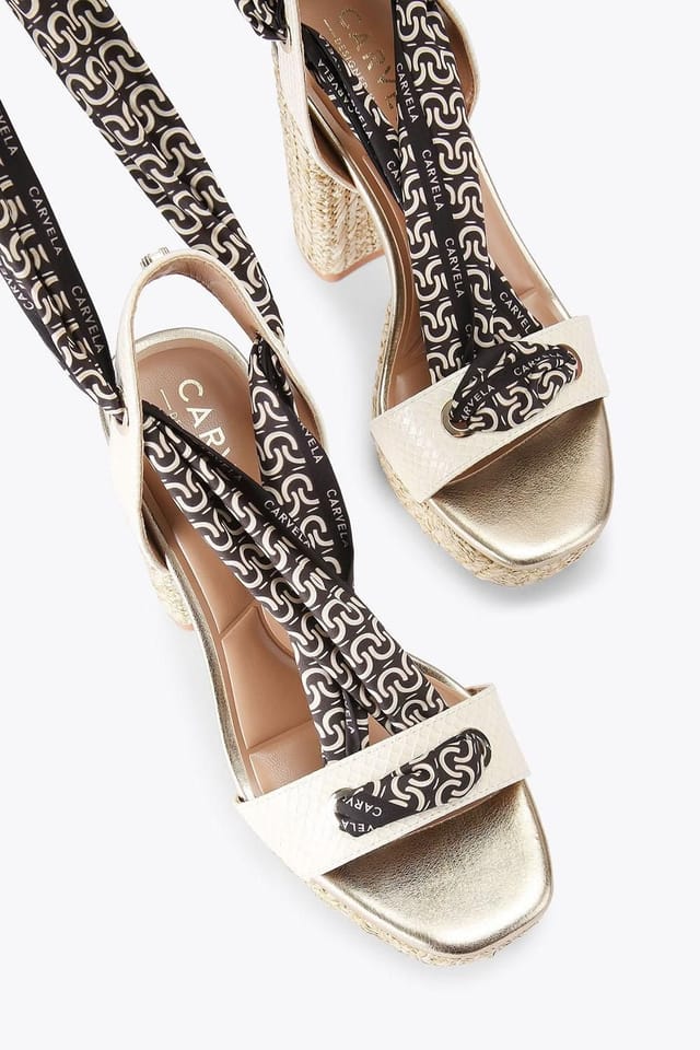 Carvela Carvela Women's 'Sorrento Scarf Platform' Sandals in Cream - 2