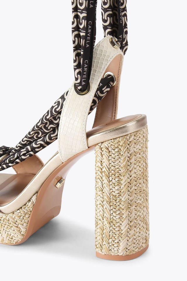 Carvela Carvela Women's 'Sorrento Scarf Platform' Sandals in Cream - 3