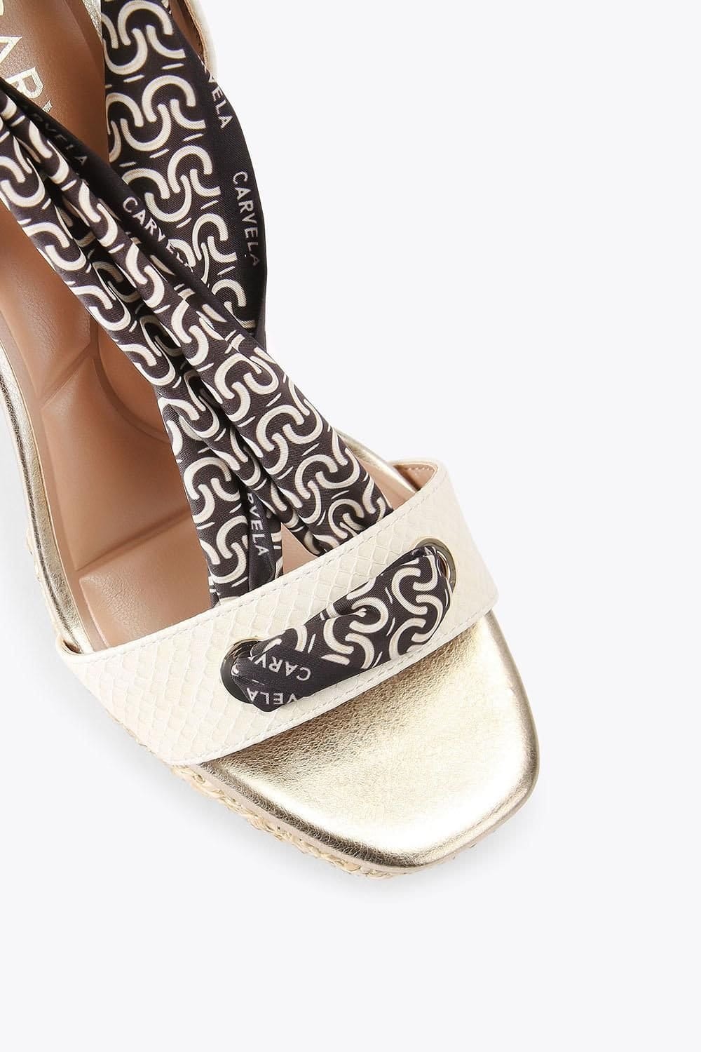 Carvela Carvela Women's 'Sorrento Scarf Platform' Sandals in Cream - 4