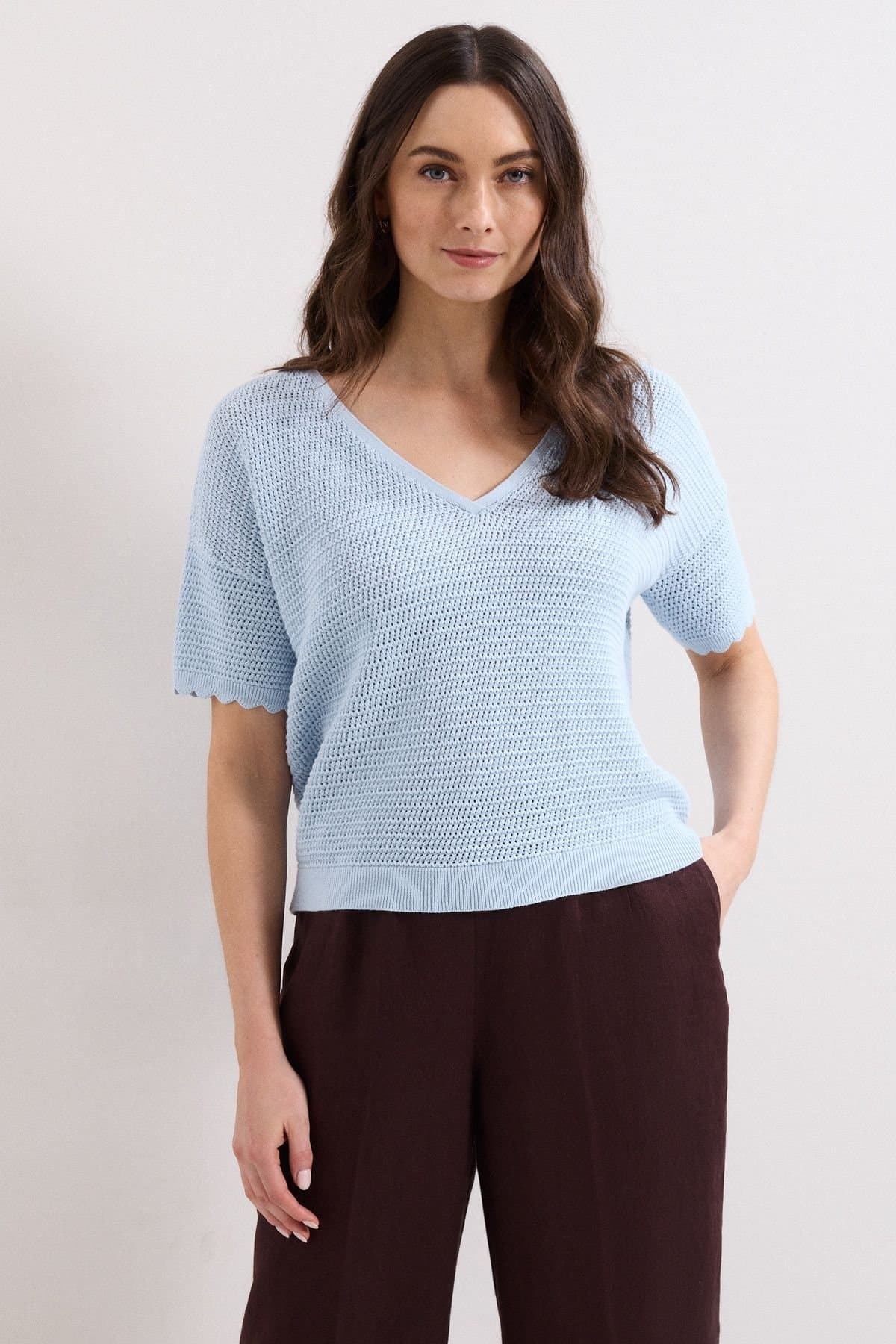 Phase Eight Phase Eight Women's Amira Texture Jumper in Baby Blue