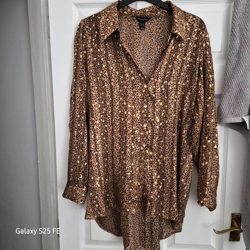 New Look Brown Leopard Print Chiffon Blouse