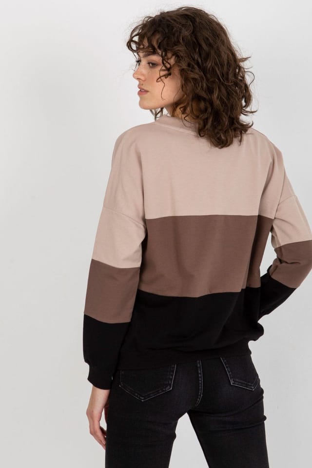 Love Lace Love Lace Women's Long Sleeve Heart Neck Sweatshirt in Beige - 3