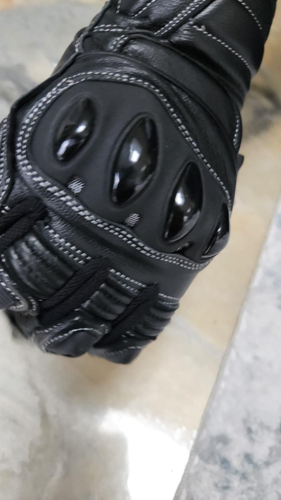 AIYO AIYO Men's Full Finger Motorcycle Gloves in Black - 3