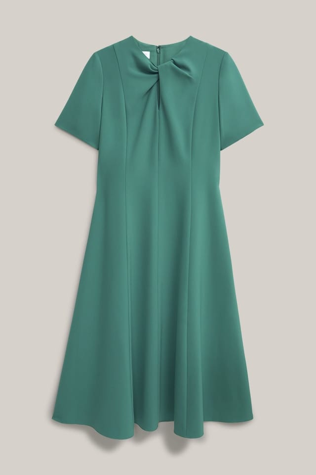 Hobbs London Hobbs London Women's Ariela Twist Detail Midi Dress in Teal - 2