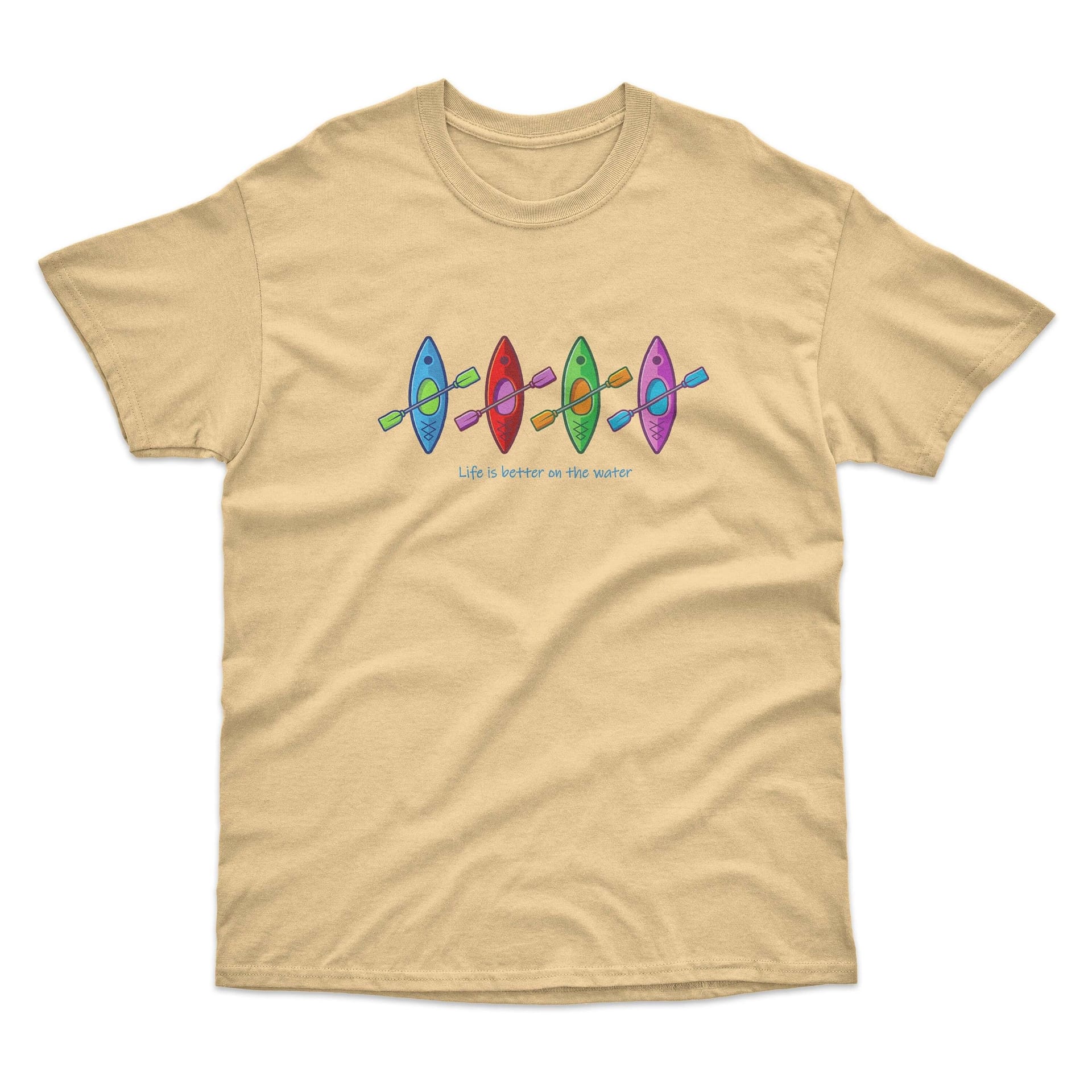 Bad Zebedee Bad Zebedee Men's Kayak Colours T-Shirt in Light Sand - 4