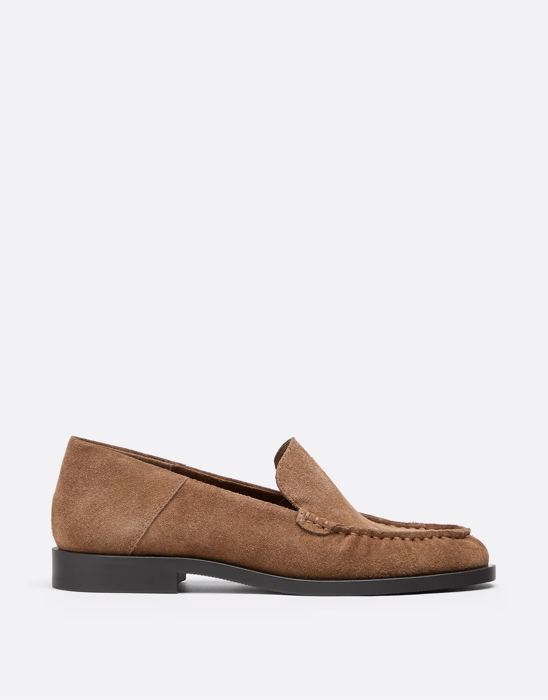 ASOS Stradivarius Leather loafers without bar detail in tan