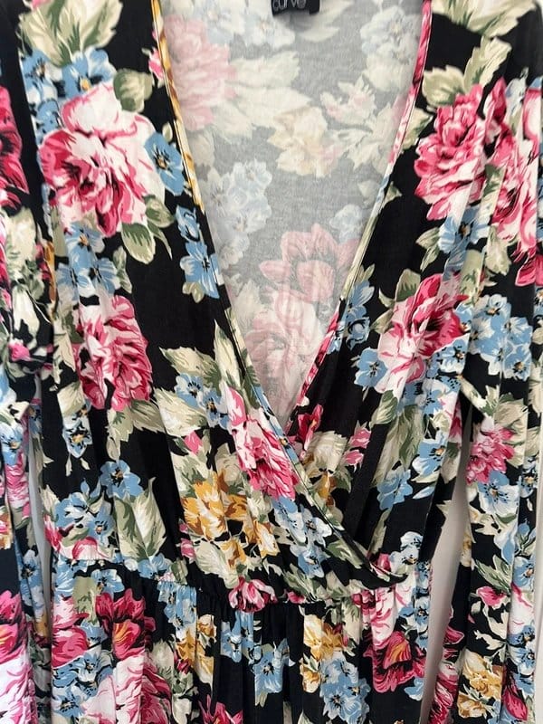 ASOS Curve Floral Balloon Sleeve Playsuit UK 20