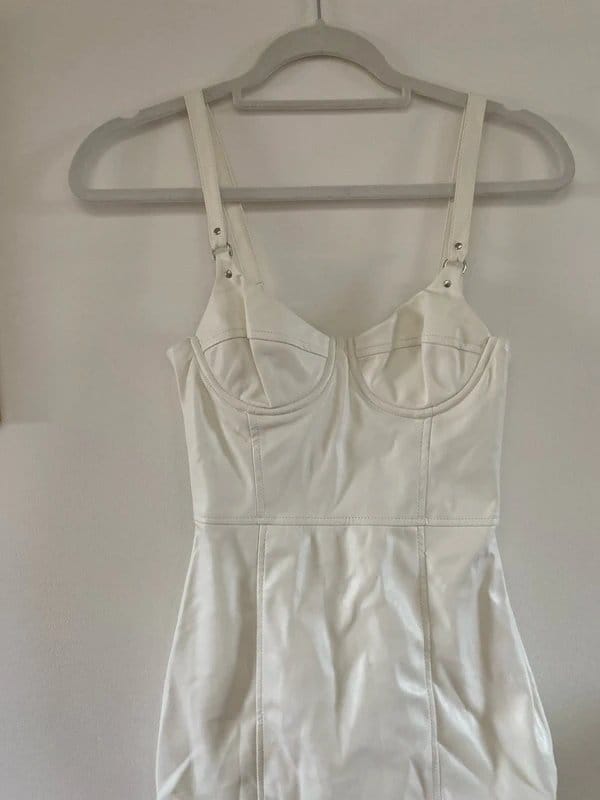 Bershka Fake leather white dress - 1