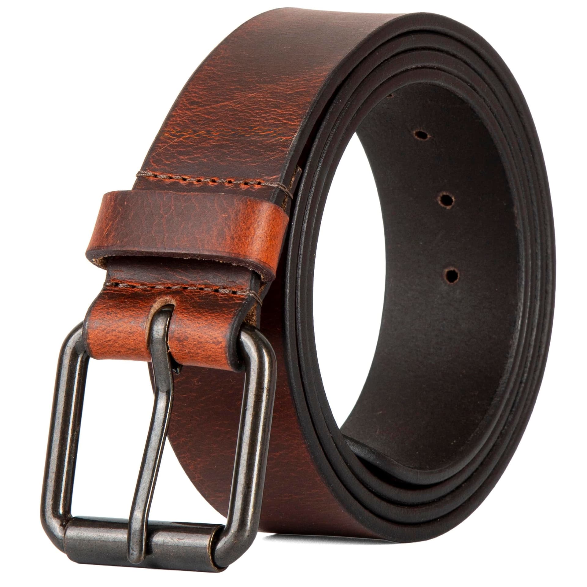 Woodland Leathers Woodland Leathers Brown Full Grain Leather Belt