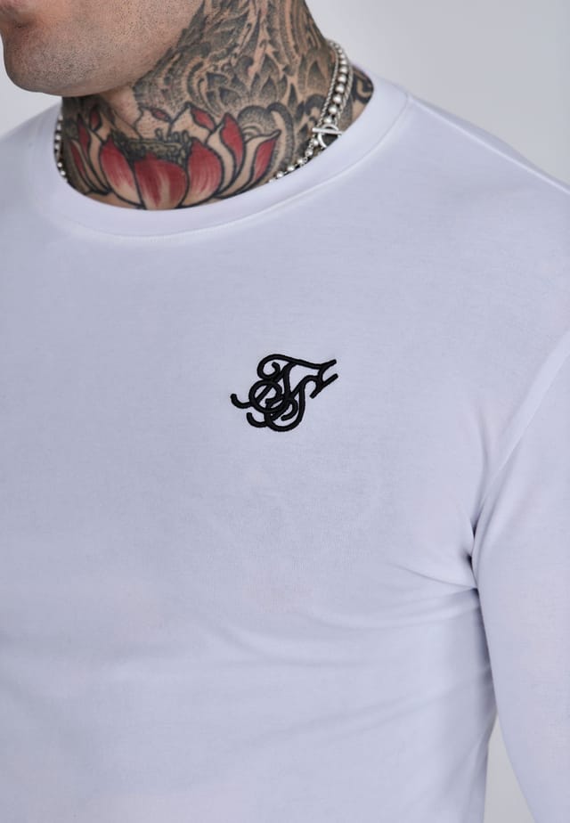 SikSilk SikSilk Men's Essentials LS T-Shirt in White - 2