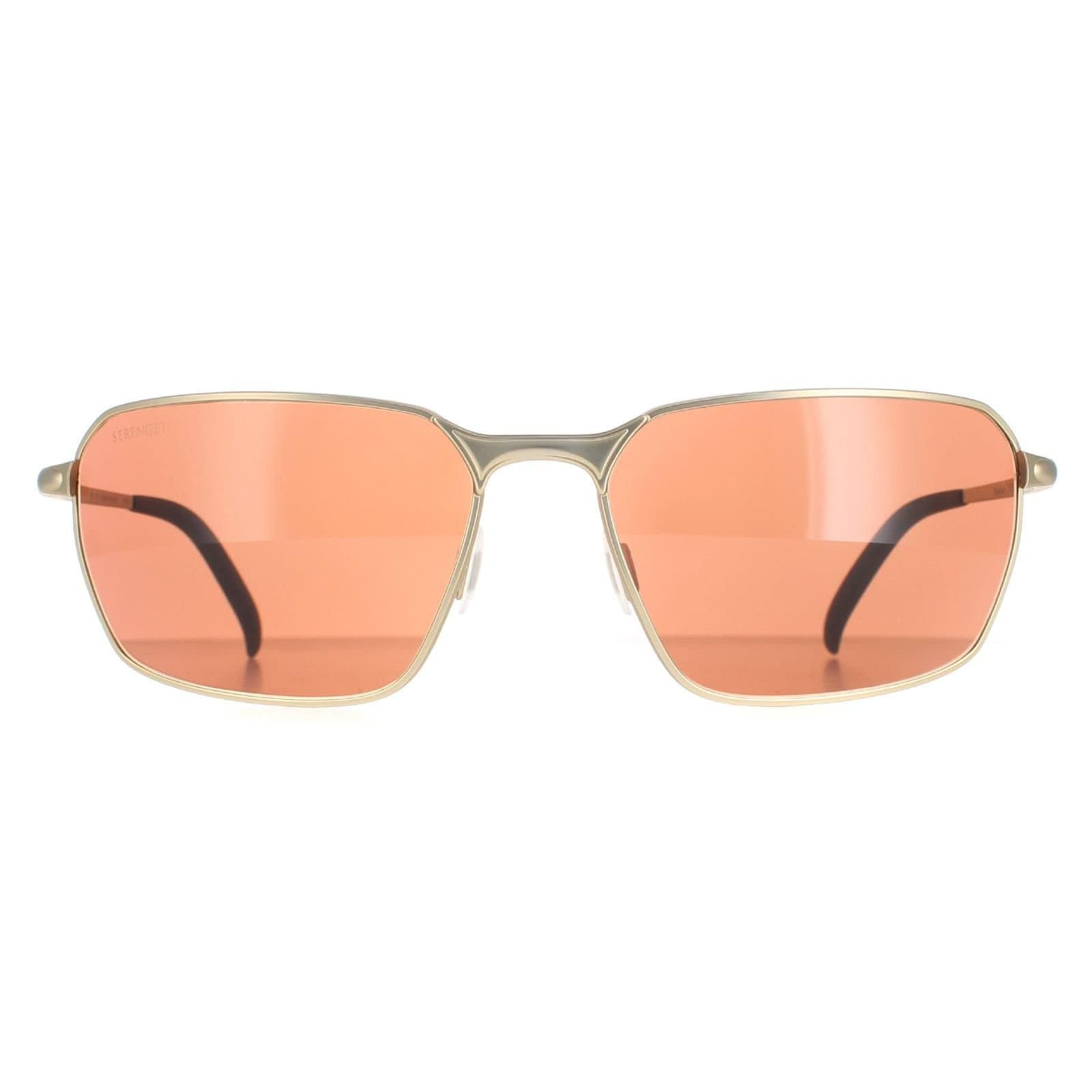 Serengeti Serengeti Men's Rectangle Matte Light Gold Mineral Drivers Shelton