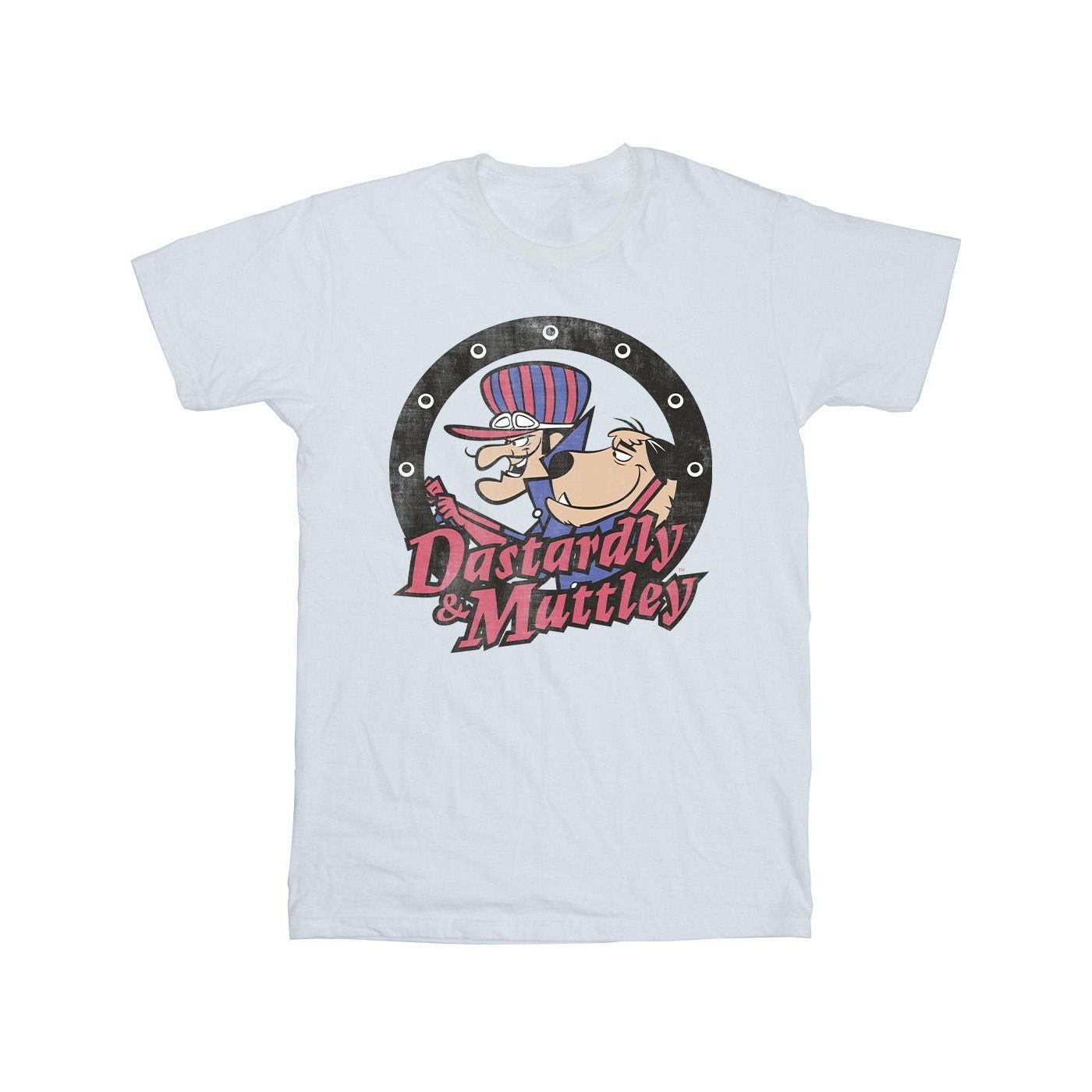 Wacky Races Wacky Races Men's Dastardly & Mutley Circle T-Shirt in White - 2