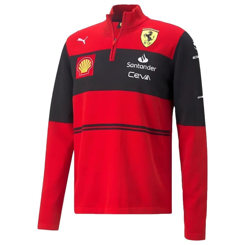Scuderia Ferrari Scuderia Ferrari Men's Personalised 2022 Team Half Zip Jumper Red
