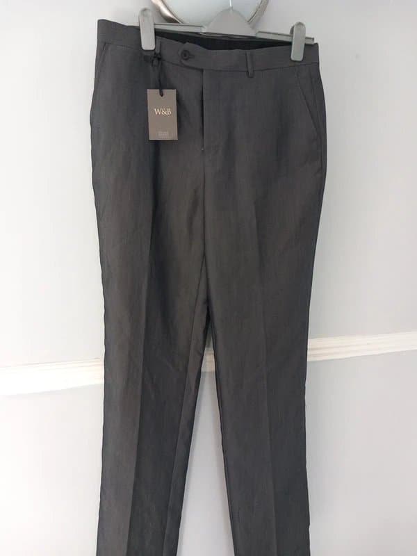 Williams & Brown Men's Charcoal Suit Trousers. Size 36L