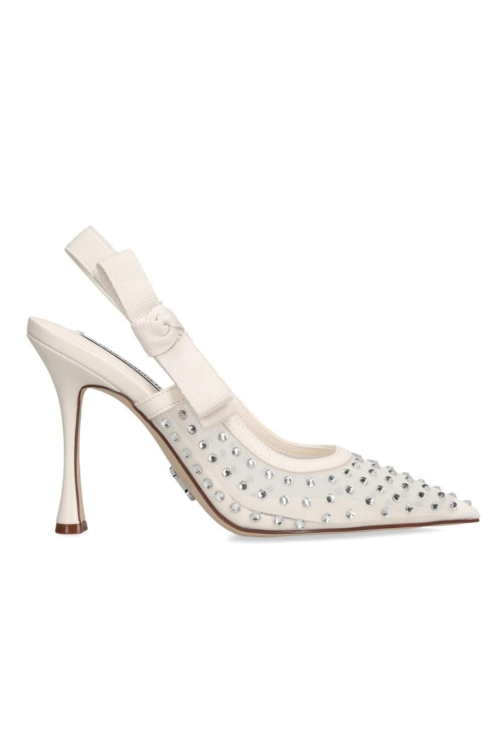 Steve Madden STEVE MADDEN Women's 'Brylie White Rhinestone' Fabric Heels