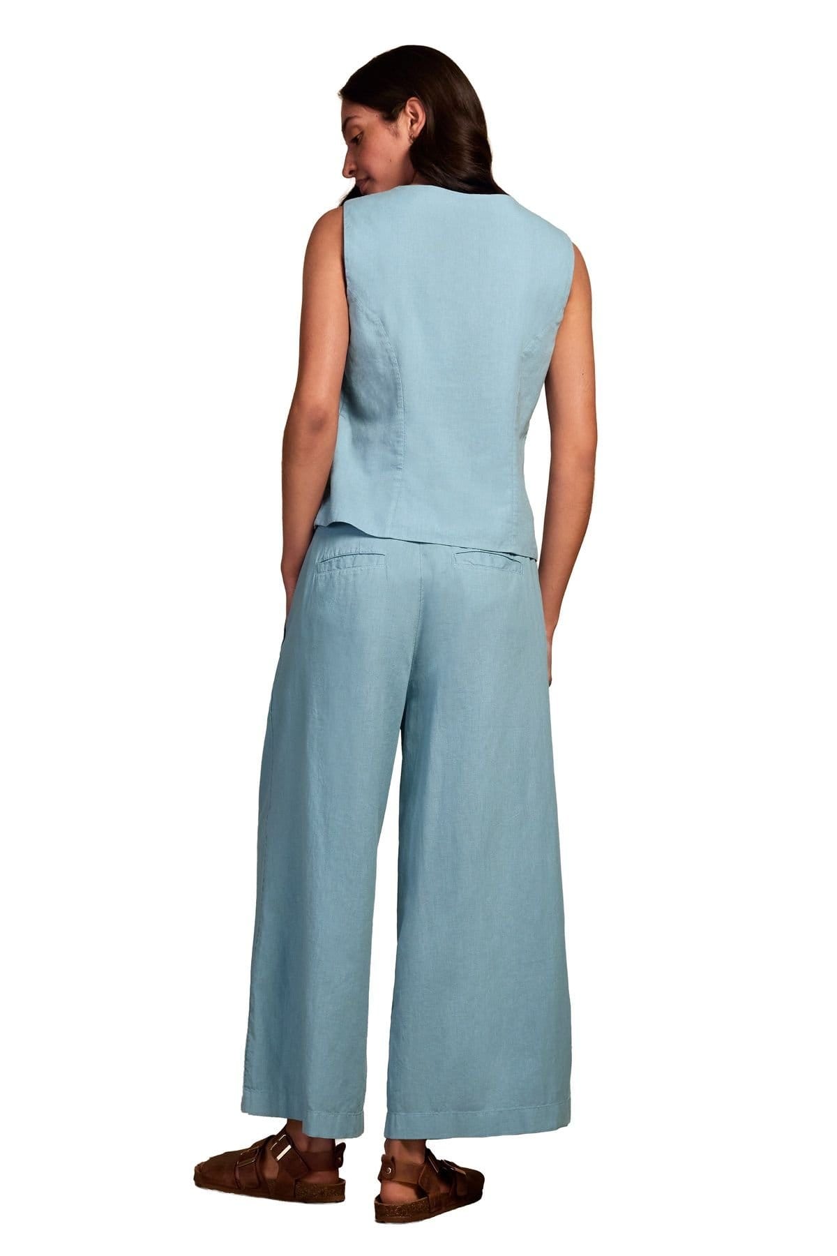 Celtic & Co Celtic & Co Women's Pleat Front Crop Pants in Baby Blue - 4
