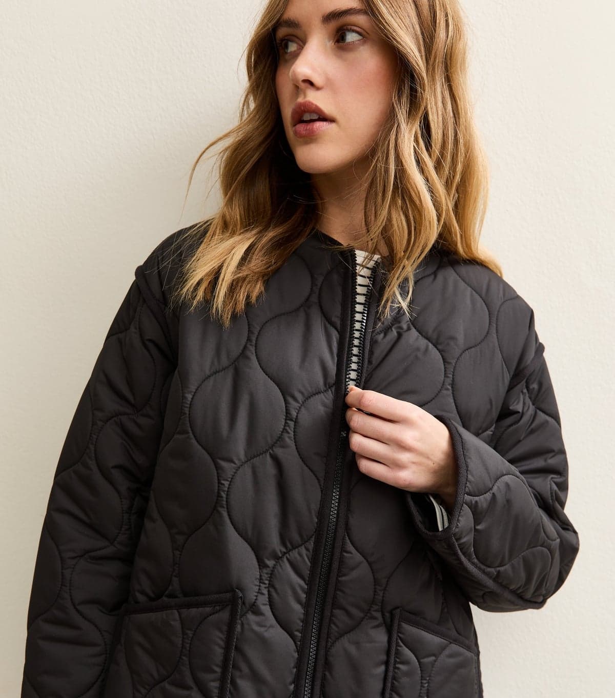 New Look Women's Black Quilted Padded Jacket New Look