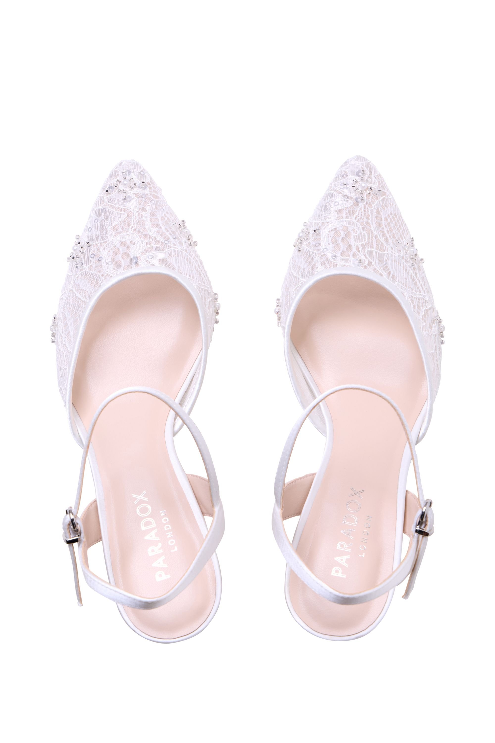 Paradox London Paradox London Women's Alaria' Lace Kitten Heel Wedding Heels in Ivory - 3