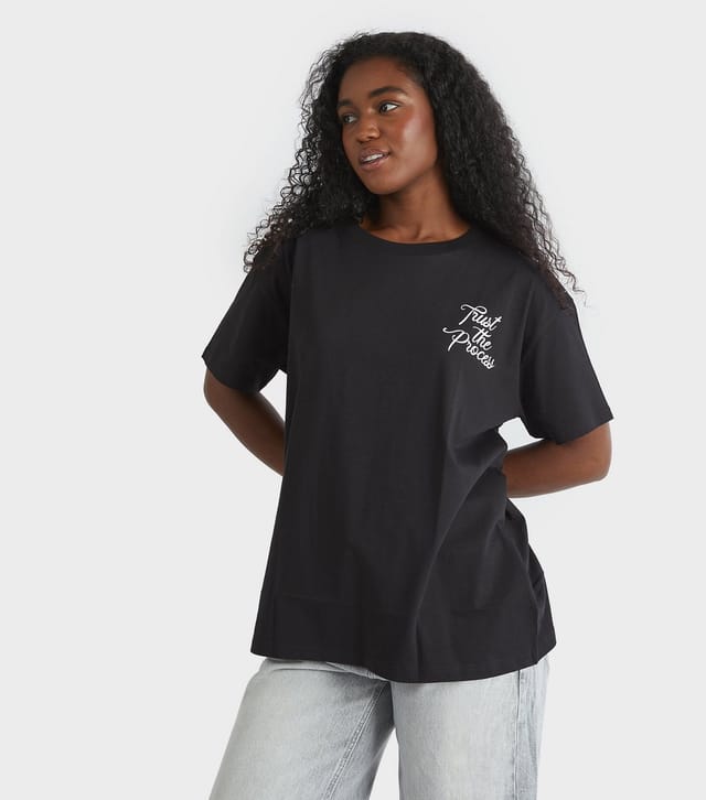 Skinnydip Women's Black Trust The Process Tshirt Skinnydip New Look - 3