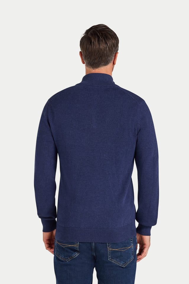 raging bull Raging Bull Men's Classic Quarter Zip Cotton/Cashmere Knit in Navy - 2