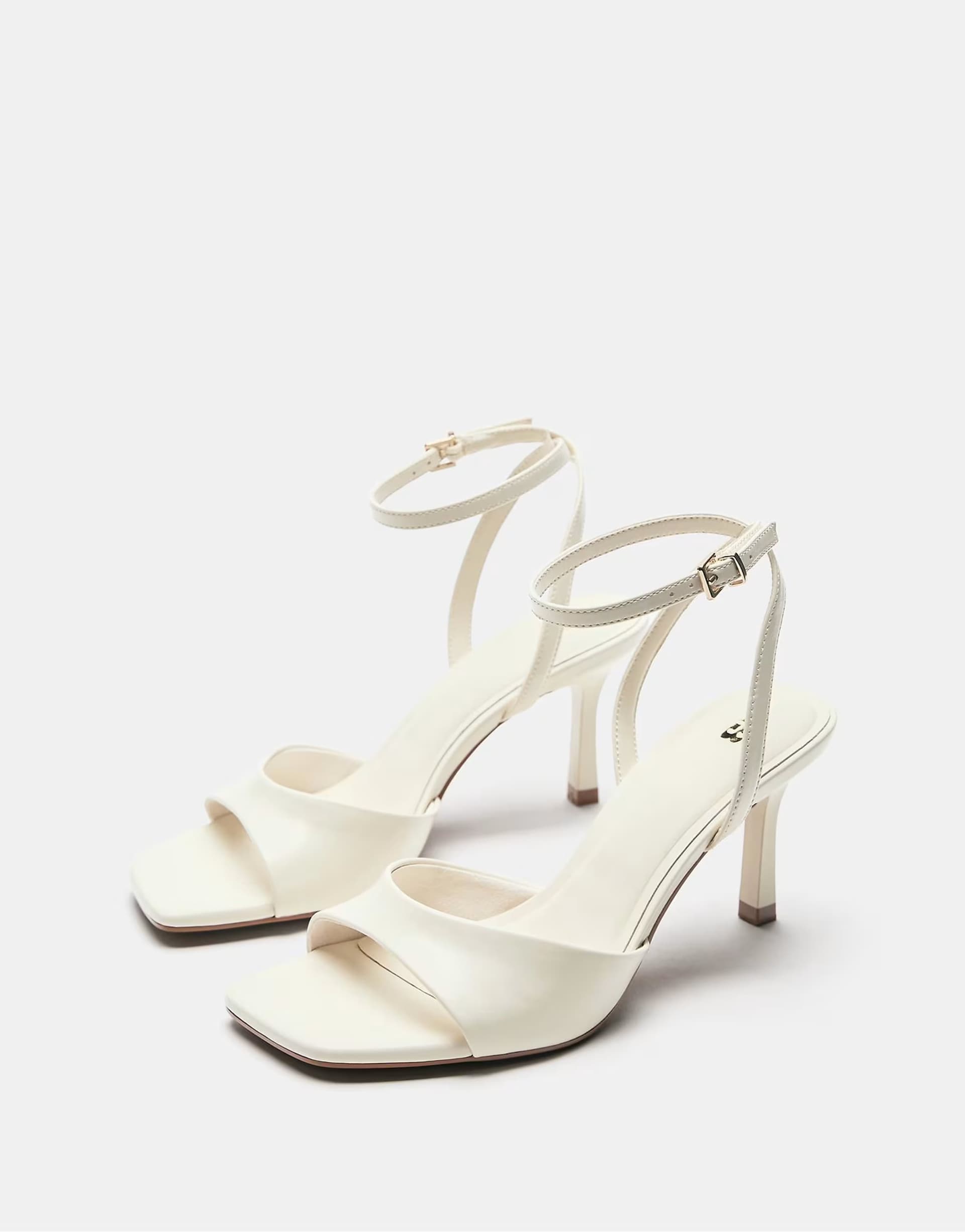 ASOS Pull&Bear Heeled sandals in ecru