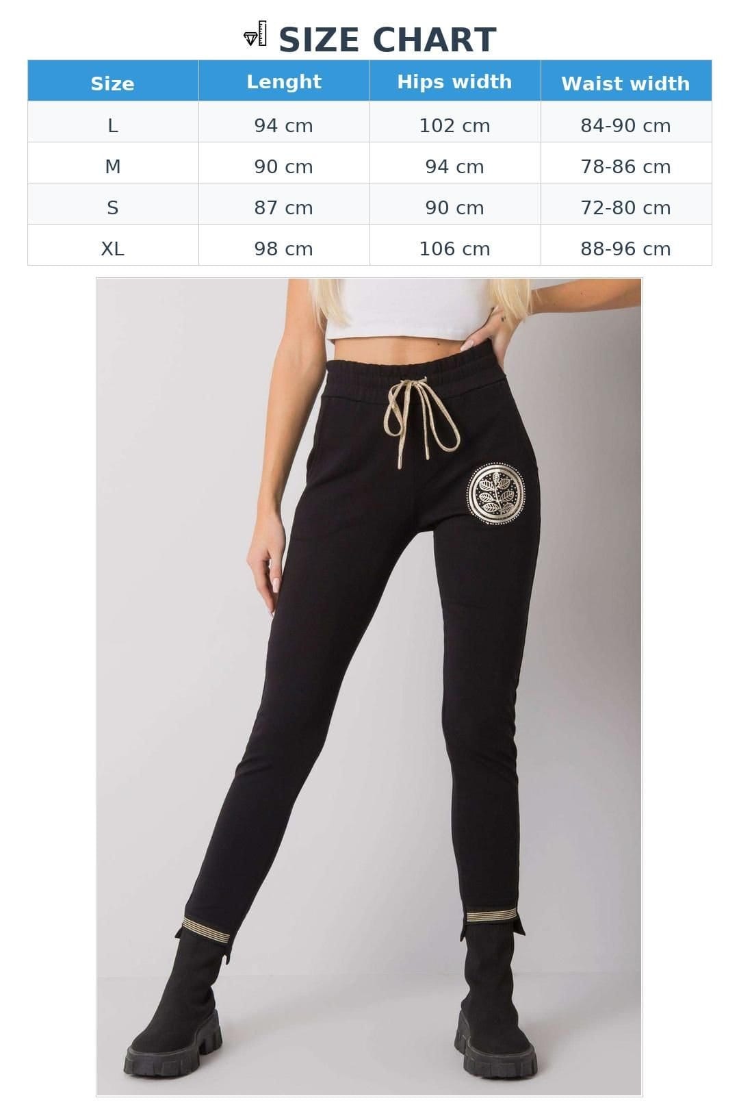 Love Lace Love Lace Women's Black Printed Tracksuit Trousers with Drawstring - 4