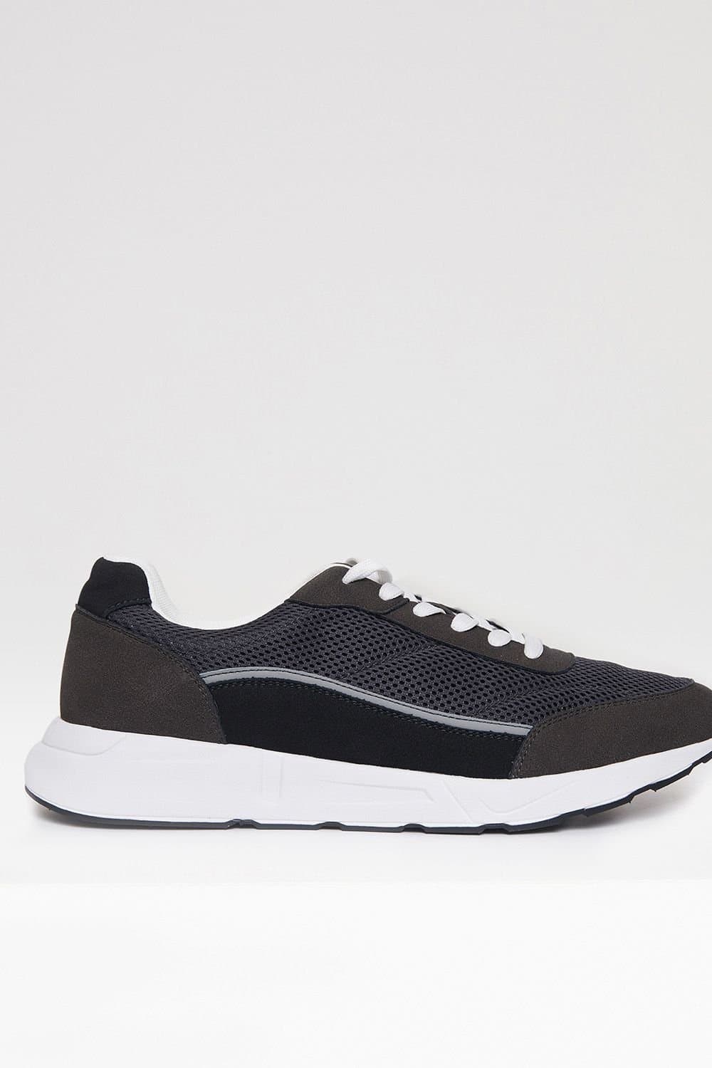 Threadbare Threadbare Men's Retro Lace Up Trainers in Grey