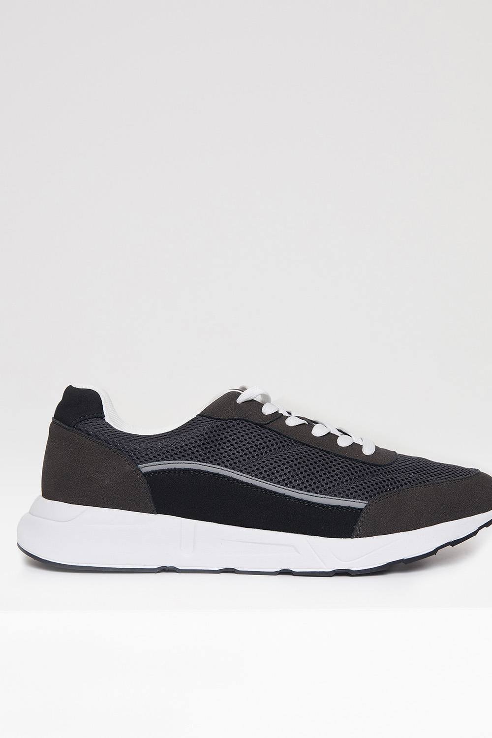 Threadbare Threadbare Men's Retro Lace Up Trainers in Grey - 3